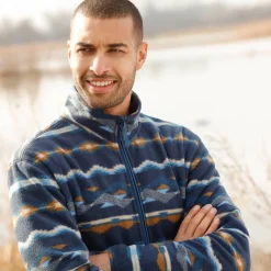 Bedrukte blouson met rits, in microfleece