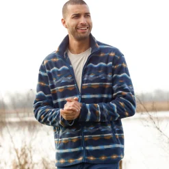 Bedrukte blouson met rits, in microfleece