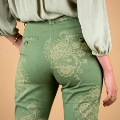Bedrukte broek met kasjmiermotief