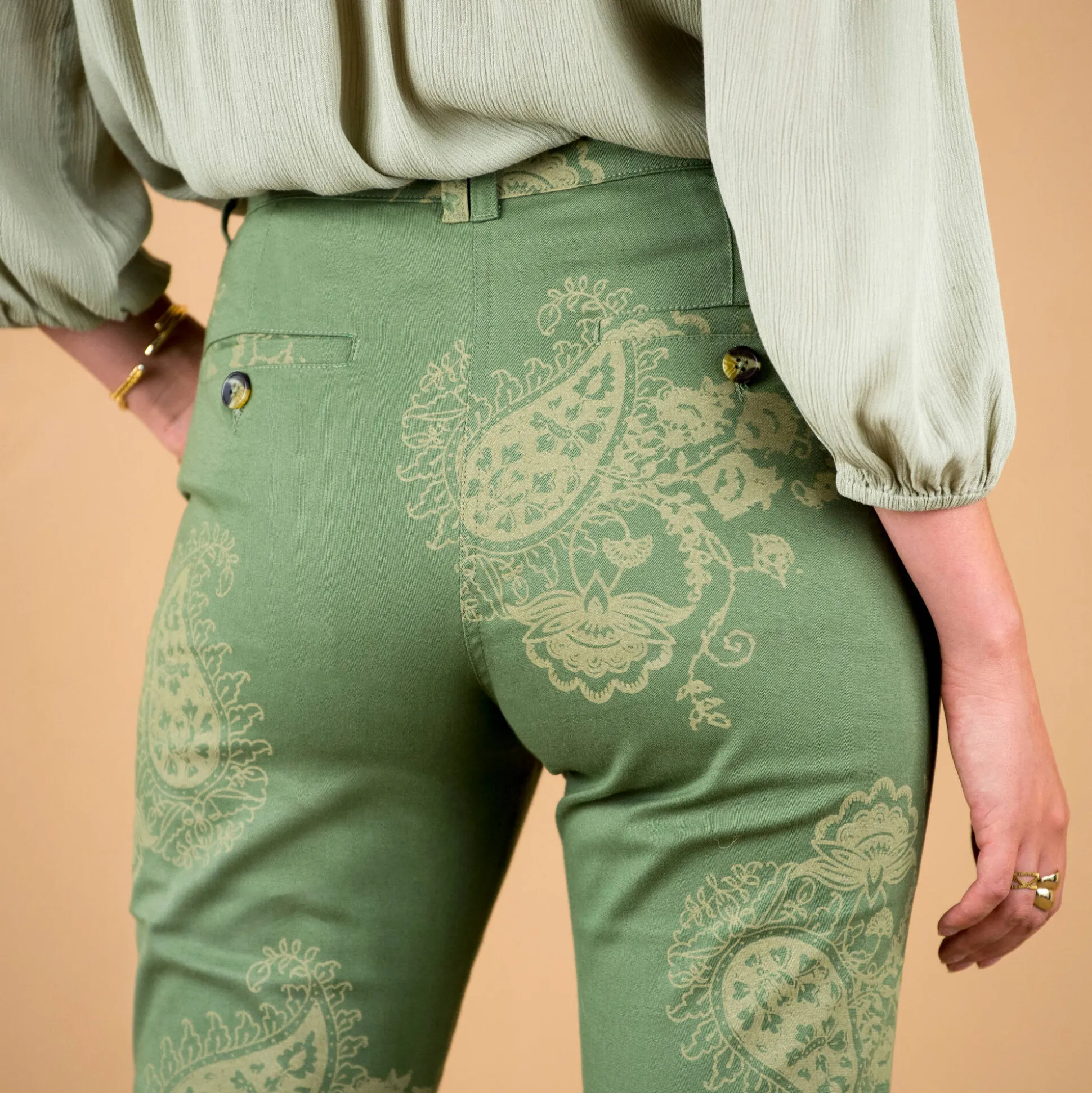 Bedrukte broek met kasjmiermotief