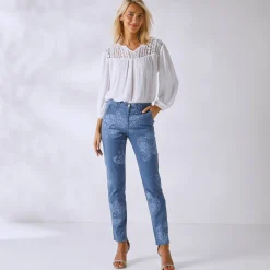 Bedrukte broek met kasjmiermotief