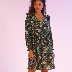 Bedrukte jurk met baan onder de cups, gerecycleerd polyester(1)