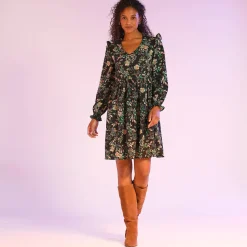 Bedrukte jurk met baan onder de cups, gerecycleerd polyester(1)