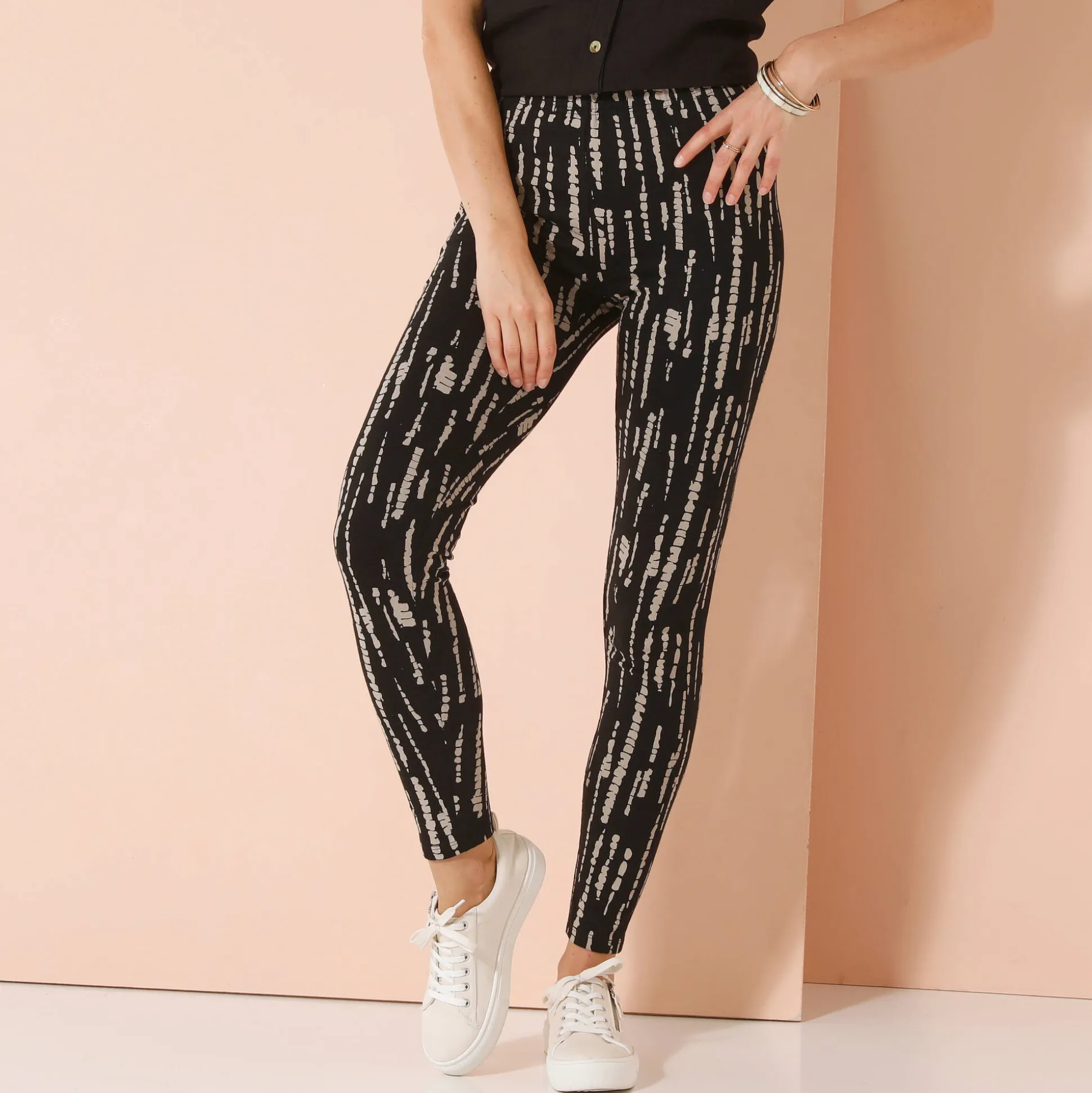 Bedrukte legging, elastische taille