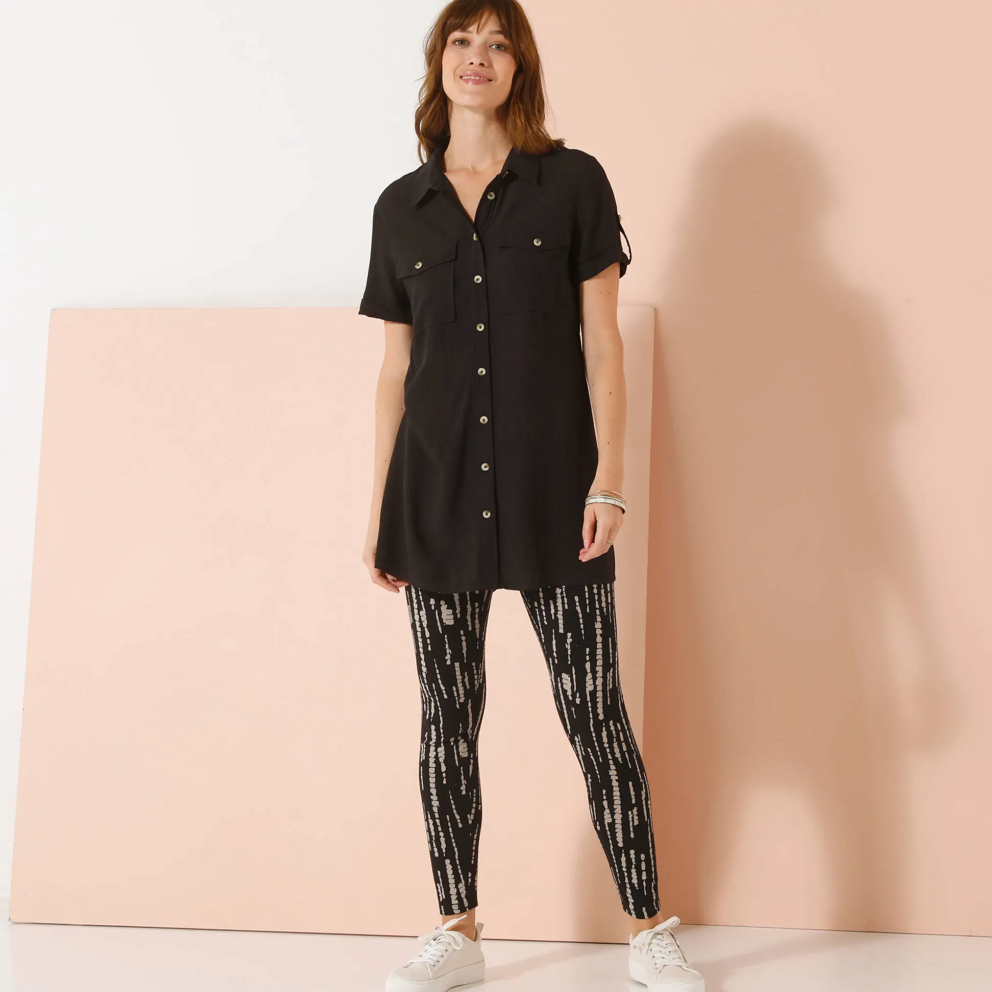 Bedrukte legging, elastische taille