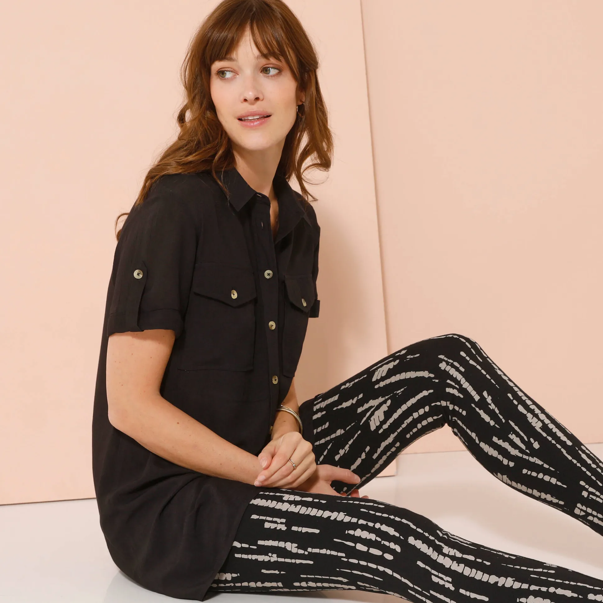 Bedrukte legging, elastische taille