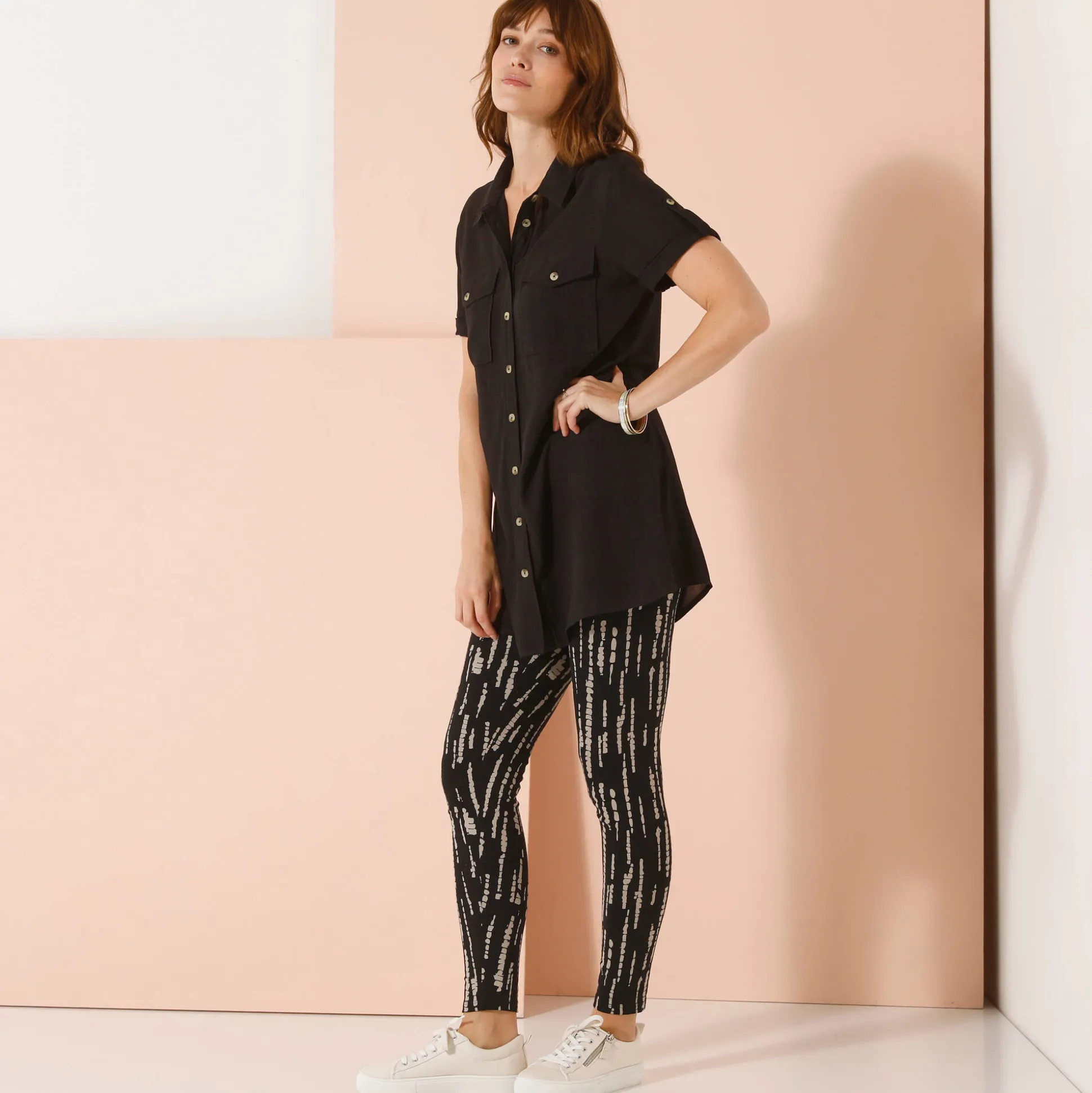 Bedrukte legging, elastische taille