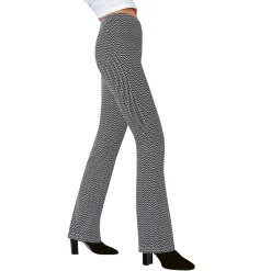 Bedrukte legging met trompetpijpen en elastische taille