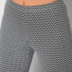 Bedrukte legging met trompetpijpen en elastische taille