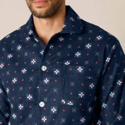 Bedrukte pyjama met knopen, in flanel