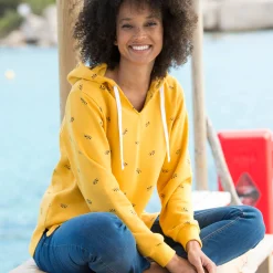 Bedrukte sweater met kap in molton