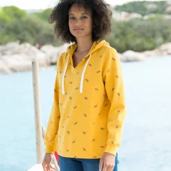 Bedrukte sweater met kap in molton