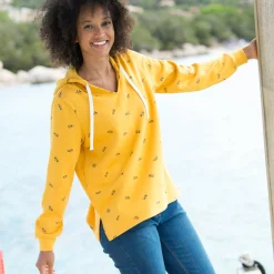 Bedrukte sweater met kap in molton