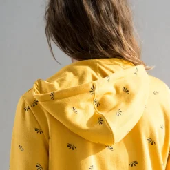Bedrukte sweater met kap in molton