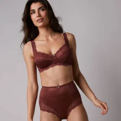 Beha in glanstricot en kant Salford zonder beugels - set van 2