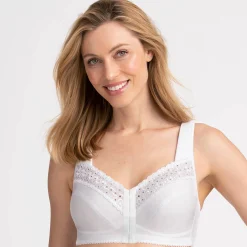 Beha met broderie anglaise, sluiting voor - zonder beugels