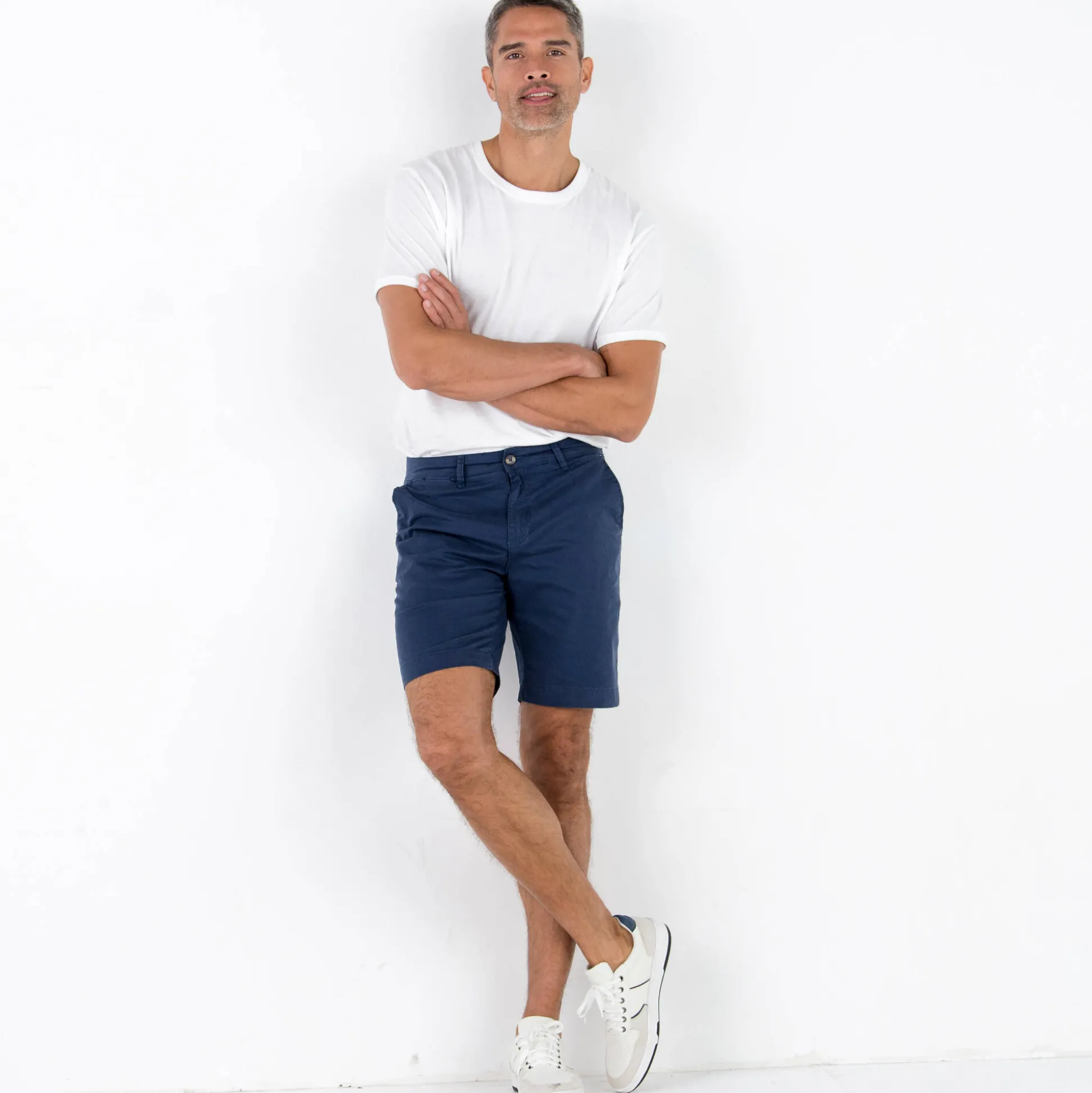Bermuda chino uni toile sergé stretch morphologie classique