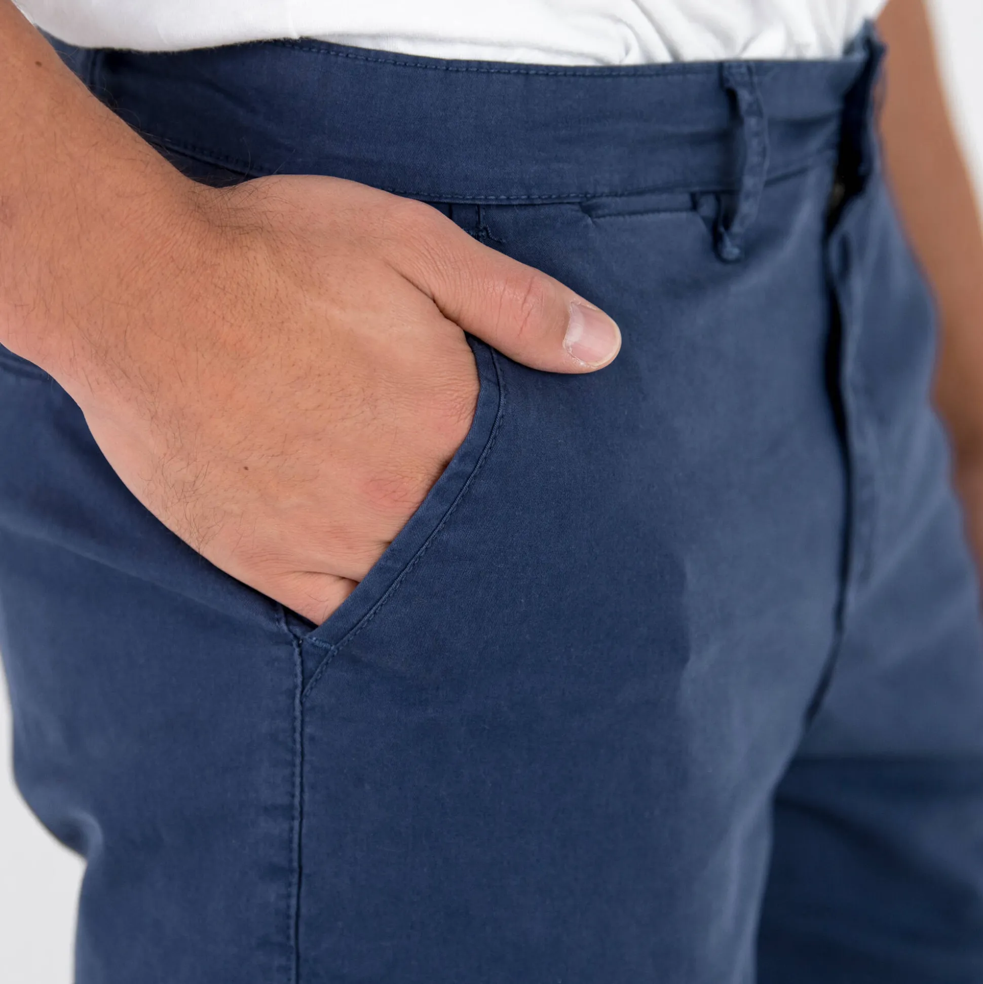 Bermuda chino uni toile sergé stretch morphologie classique