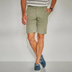 Bermuda chino uni toile sergé stretch morphologie classique