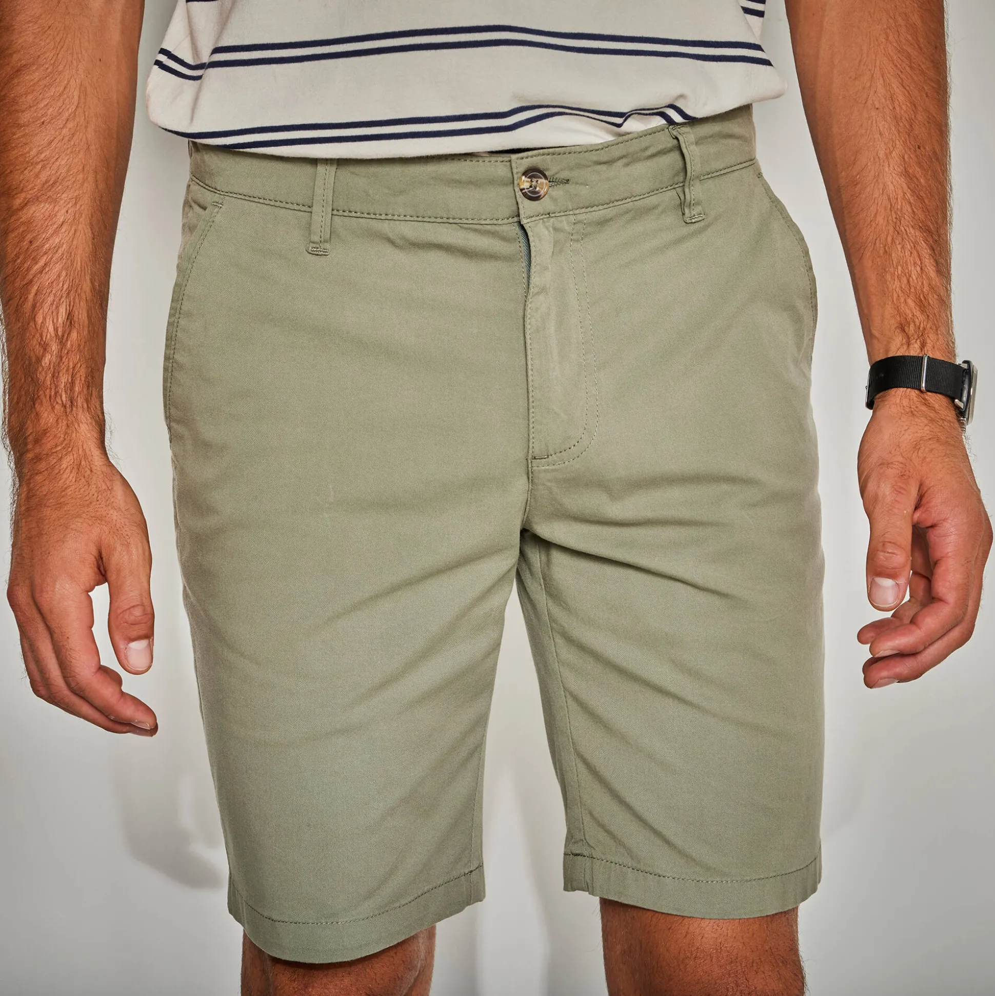 Bermuda chino uni toile sergé stretch morphologie classique