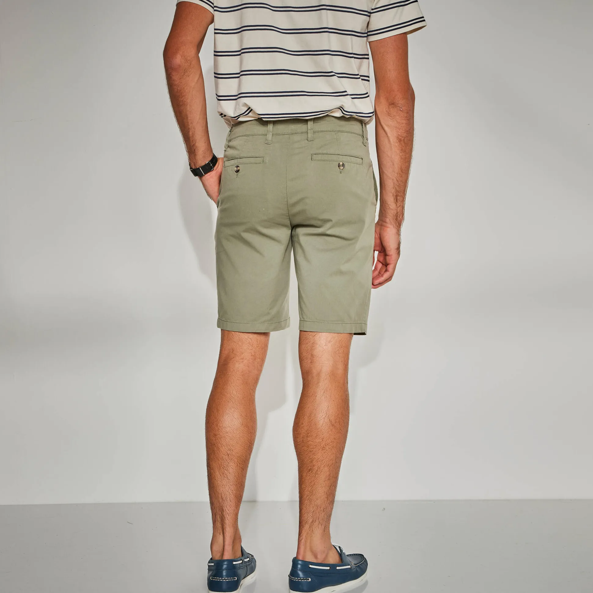 Bermuda chino uni toile sergé stretch morphologie classique