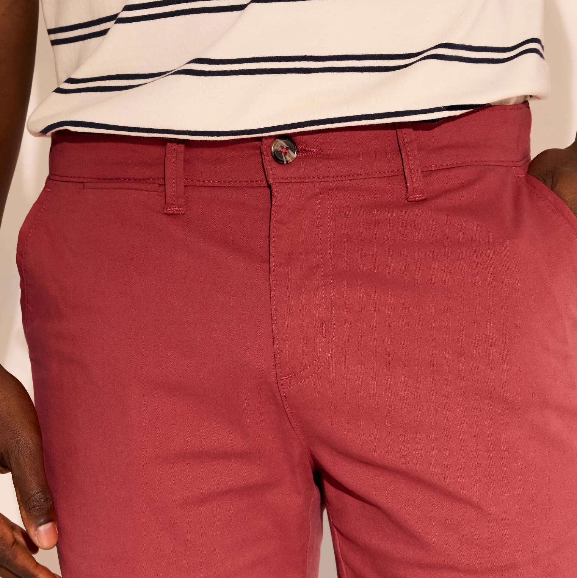 Bermuda chino uni toile sergé stretch morphologie classique
