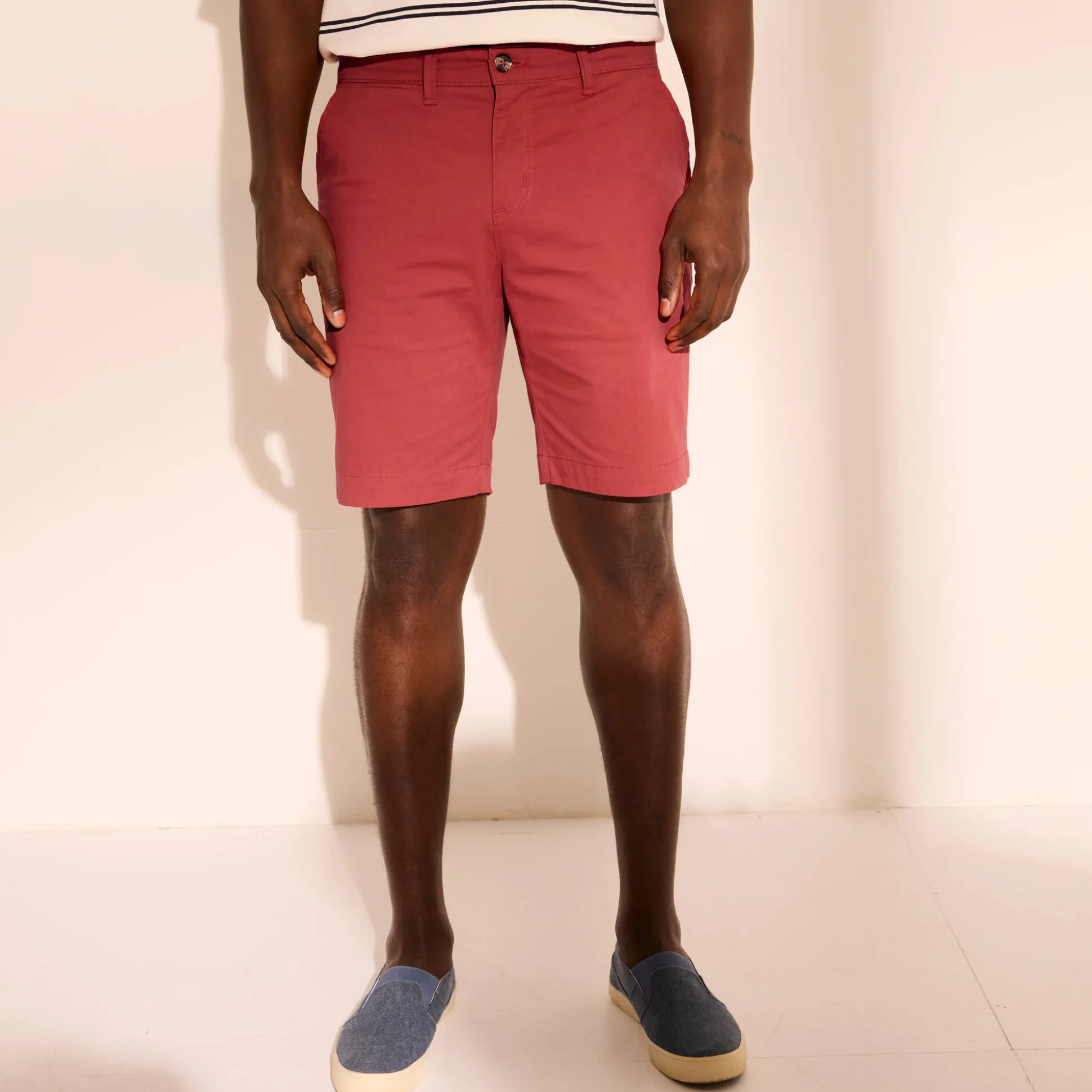 Bermuda chino uni toile sergé stretch morphologie classique