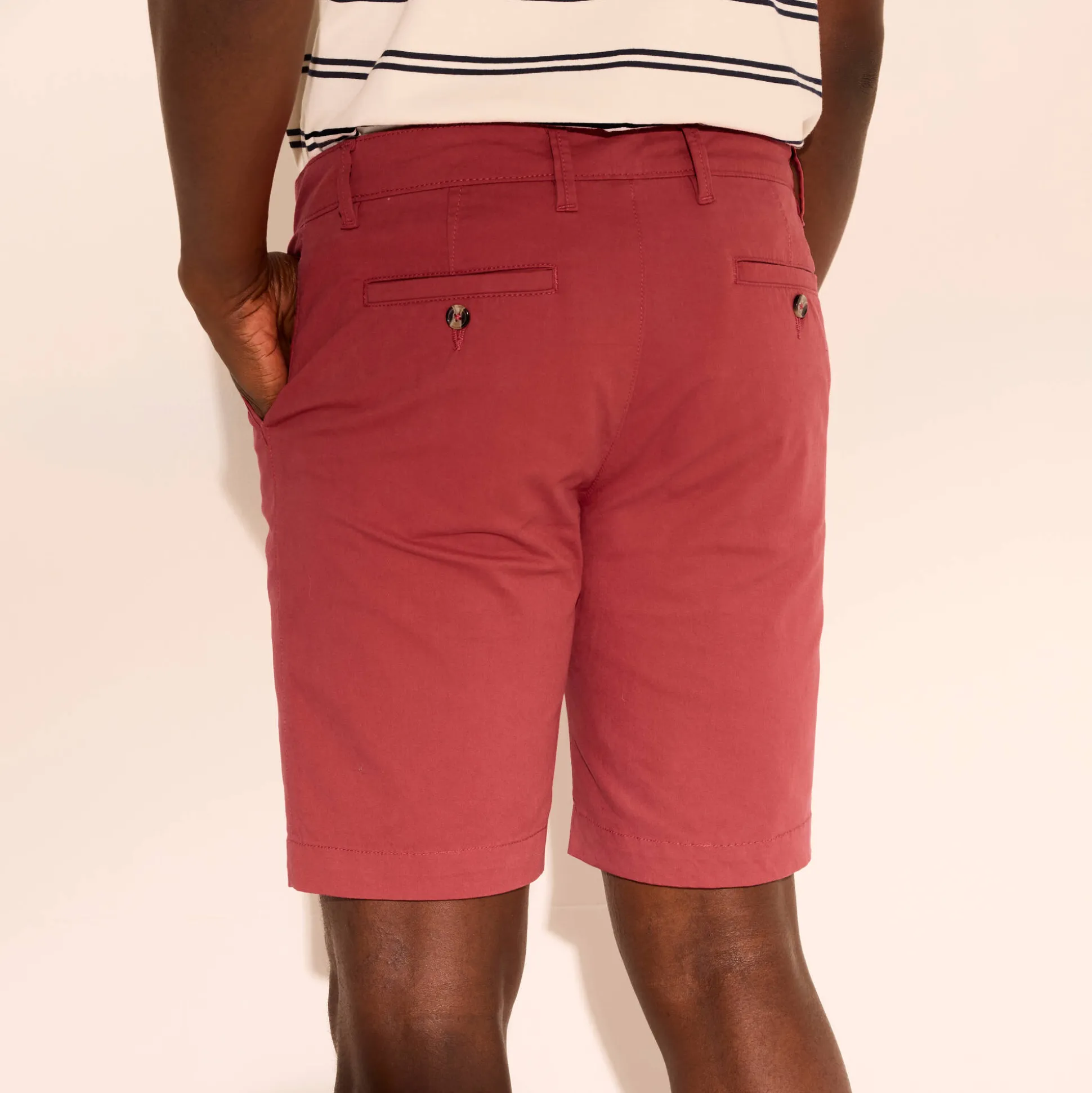 Bermuda chino uni toile sergé stretch morphologie classique