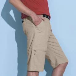 Bermuda met 3/4-elastische tailleband + bijpassende ceintuur
