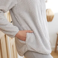 Binnenhuisjasje in fleecetricot met rits