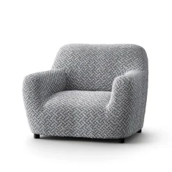 Bi-rekbare, grafische hoes in gewafelde microvezel voor fauteuil en zetel