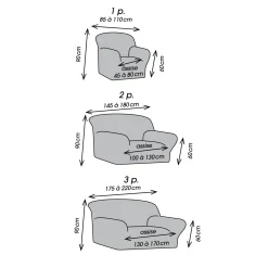 Bi-rekbare, grafische hoes in gewafelde microvezel voor fauteuil en zetel
