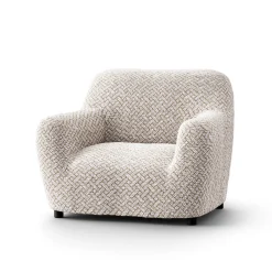 Bi-rekbare, grafische hoes in gewafelde microvezel voor fauteuil en zetel
