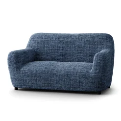 Bi-rekbare hoes in microvezel, effen faux-uni effect voor fauteuil en zitbank