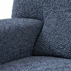 Bi-rekbare hoes in microvezel, effen faux-uni effect voor fauteuil en zitbank
