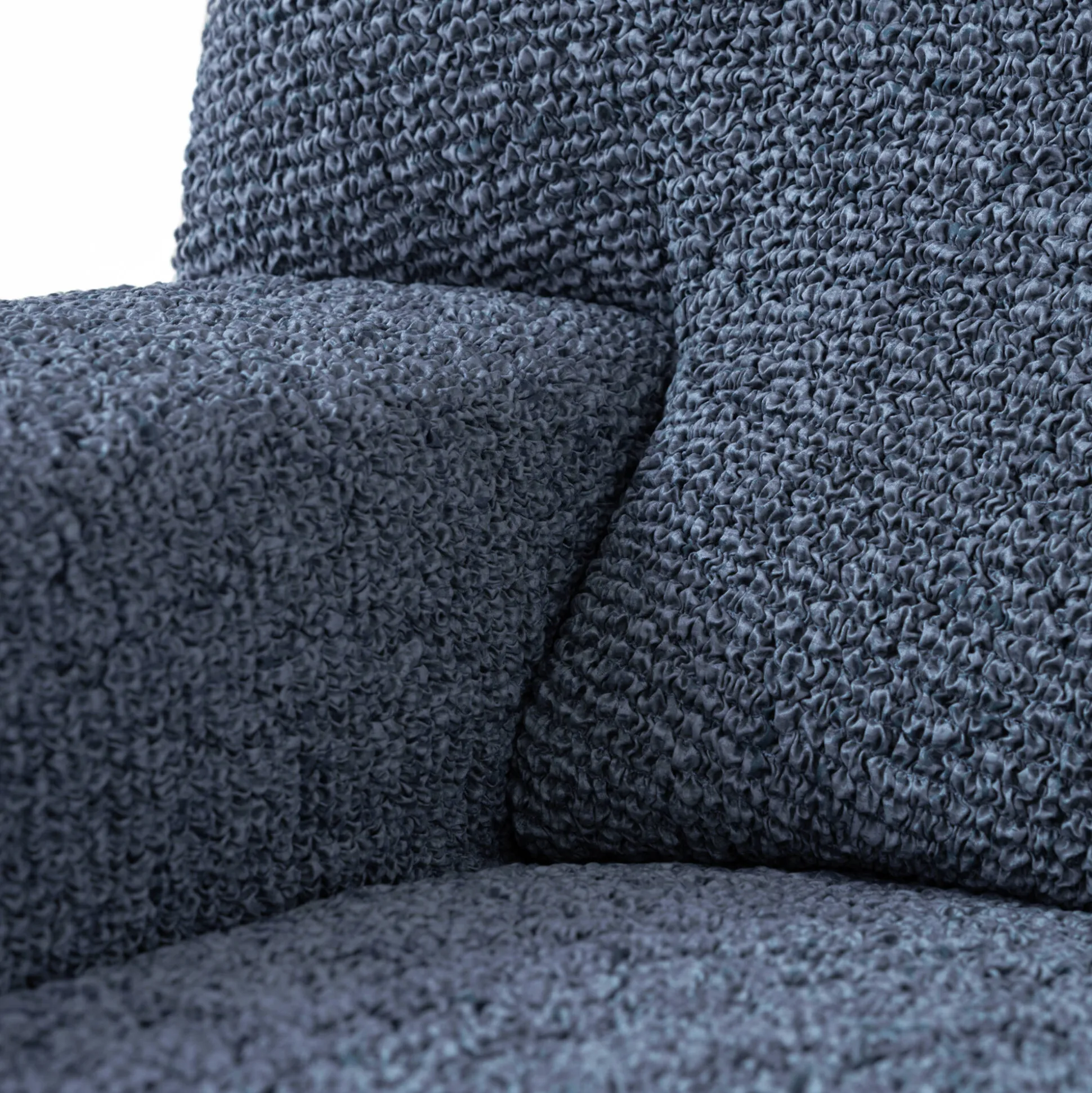 Bi-rekbare hoes in microvezel, effen faux-uni effect voor fauteuil en zitbank
