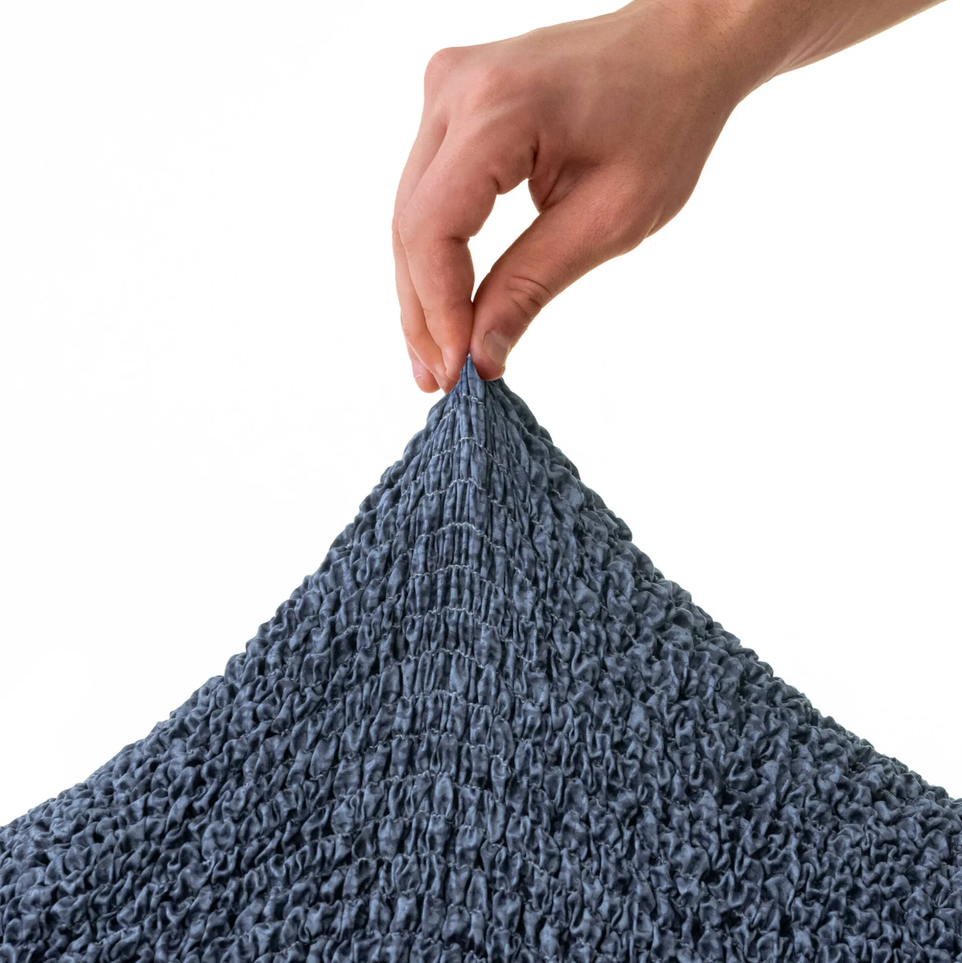 Bi-rekbare hoes in microvezel, effen faux-uni effect voor fauteuil en zitbank