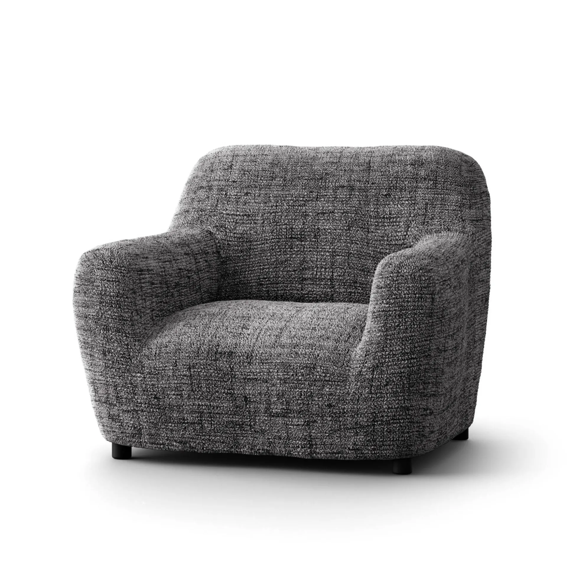 Bi-rekbare hoes in microvezel, effen faux-uni effect voor fauteuil en zitbank