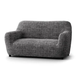 Bi-rekbare hoes in microvezel, effen faux-uni effect voor fauteuil en zitbank