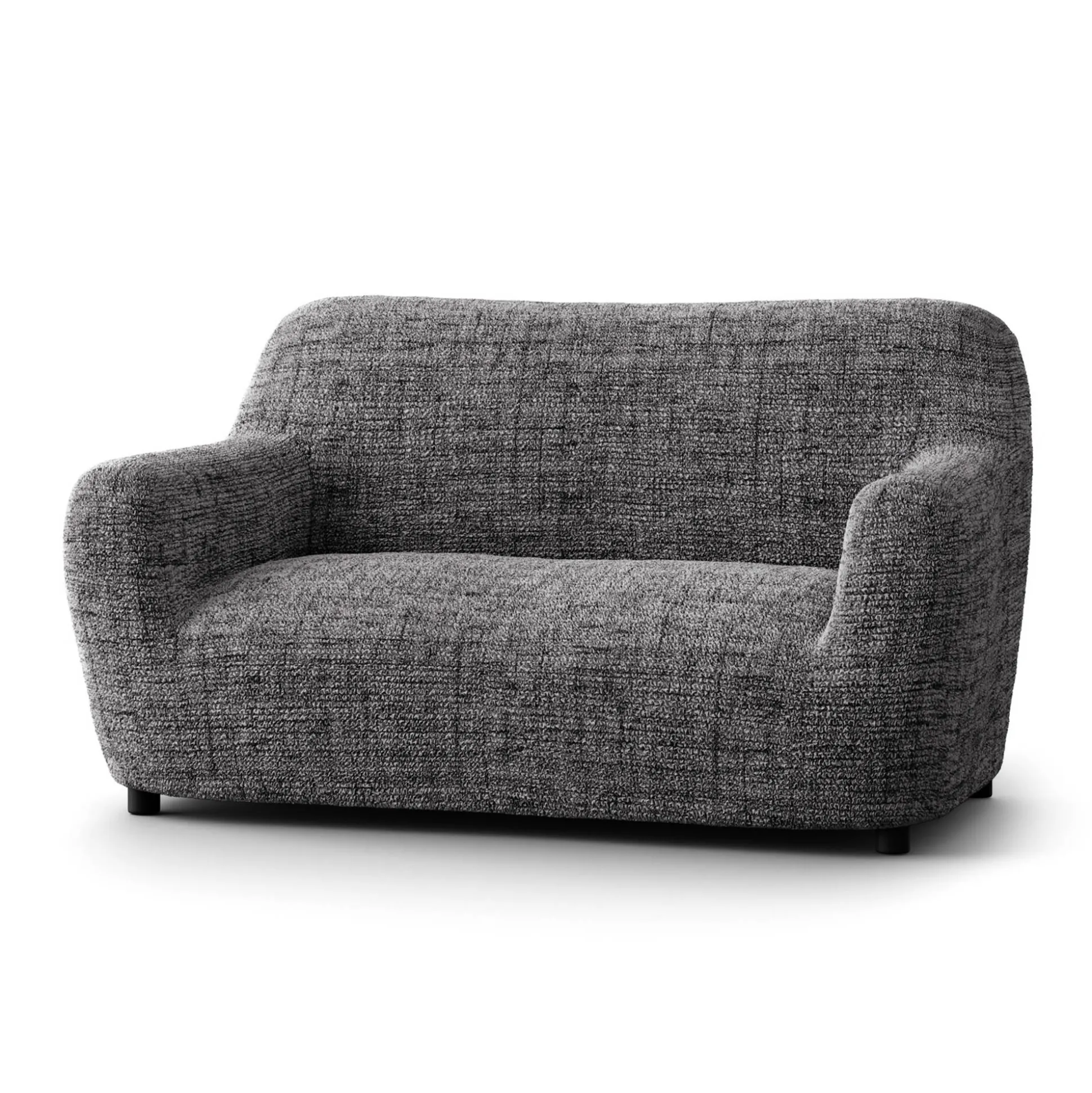 Bi-rekbare hoes in microvezel, effen faux-uni effect voor fauteuil en zitbank