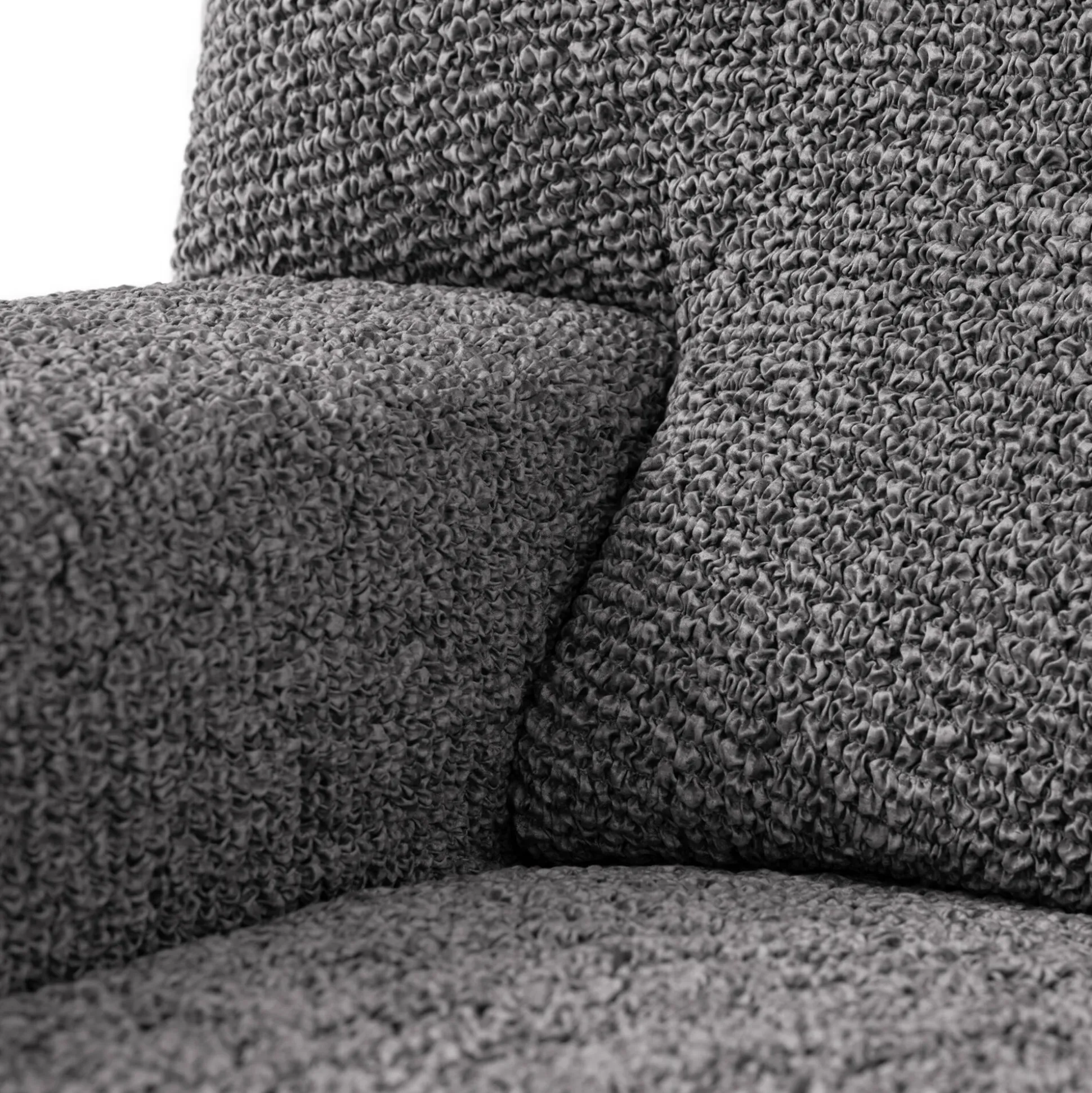 Bi-rekbare hoes in microvezel, effen faux-uni effect voor fauteuil en zitbank