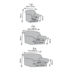 Bi-rekbare hoes in microvezel, effen faux-uni effect voor fauteuil en zitbank