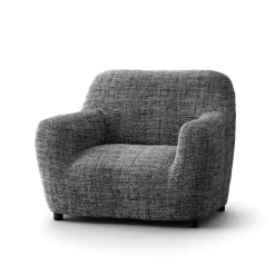 Bi-rekbare hoes in microvezel, effen faux-uni effect voor fauteuil en zitbank