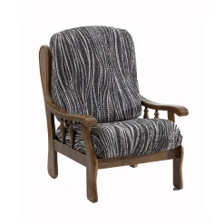 Bi-rekbare hoes in microvezel met golvenprint, speciaal voor rustieke fauteuil