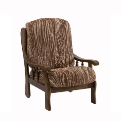 Bi-rekbare hoes in microvezel met golvenprint, speciaal voor rustieke fauteuil
