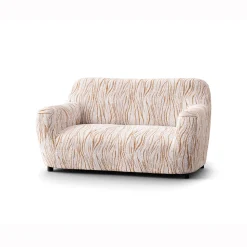 Bi-rekbare hoes in microvezel met golvenmotief, voor fauteuil en zitbank