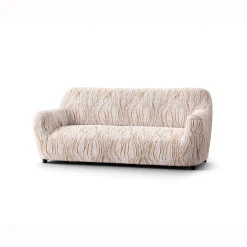 Bi-rekbare hoes in microvezel met golvenmotief, voor fauteuil en zitbank