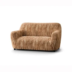 Bi-rekbare hoes in microvezel met golvenmotief, voor fauteuil en zitbank