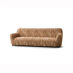 Bi-rekbare hoes in microvezel met golvenmotief, voor fauteuil en zitbank
