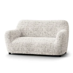 Bi-rekbare hoes in microvezel, effen faux-uni effect voor fauteuil en zitbank